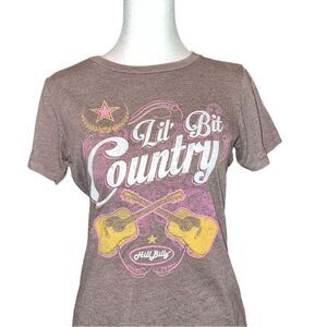 Hillbilly brand brown tee! Fun sayings on front!